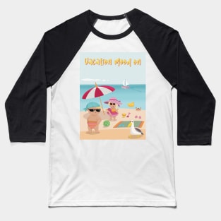 Vacation mood on - two cute kids having a sunny happy day on the beach Baseball T-Shirt